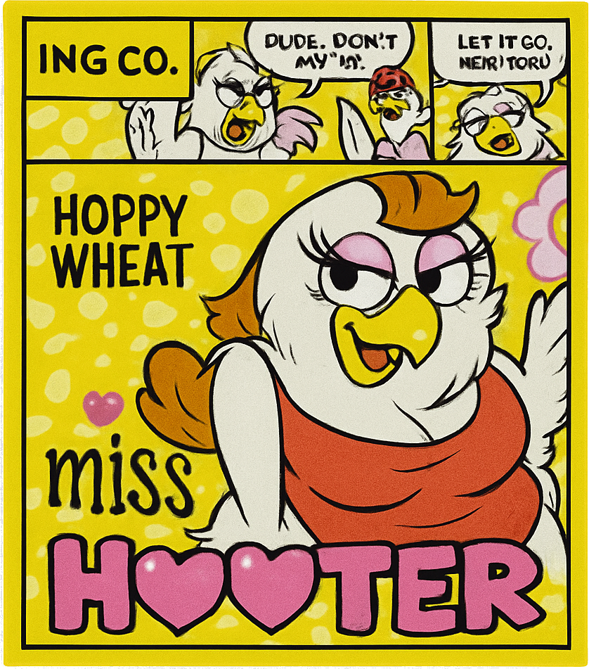 Etiket van Het Uiltje Miss Hooter