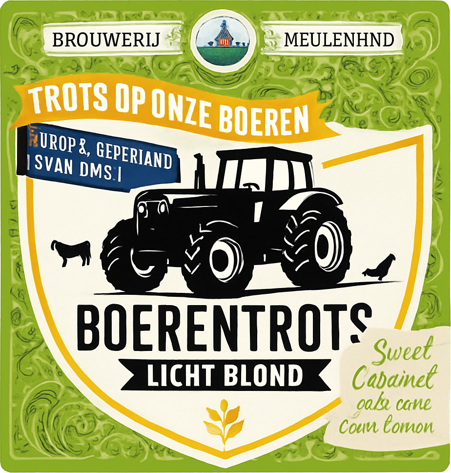 Etiket van Meuleneind Boerentrots Licht Blond