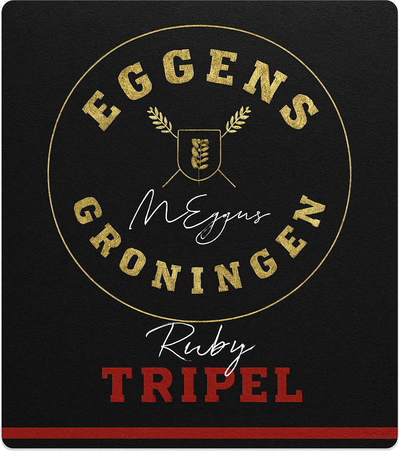 Etiket van Eggens Ruby Tripel