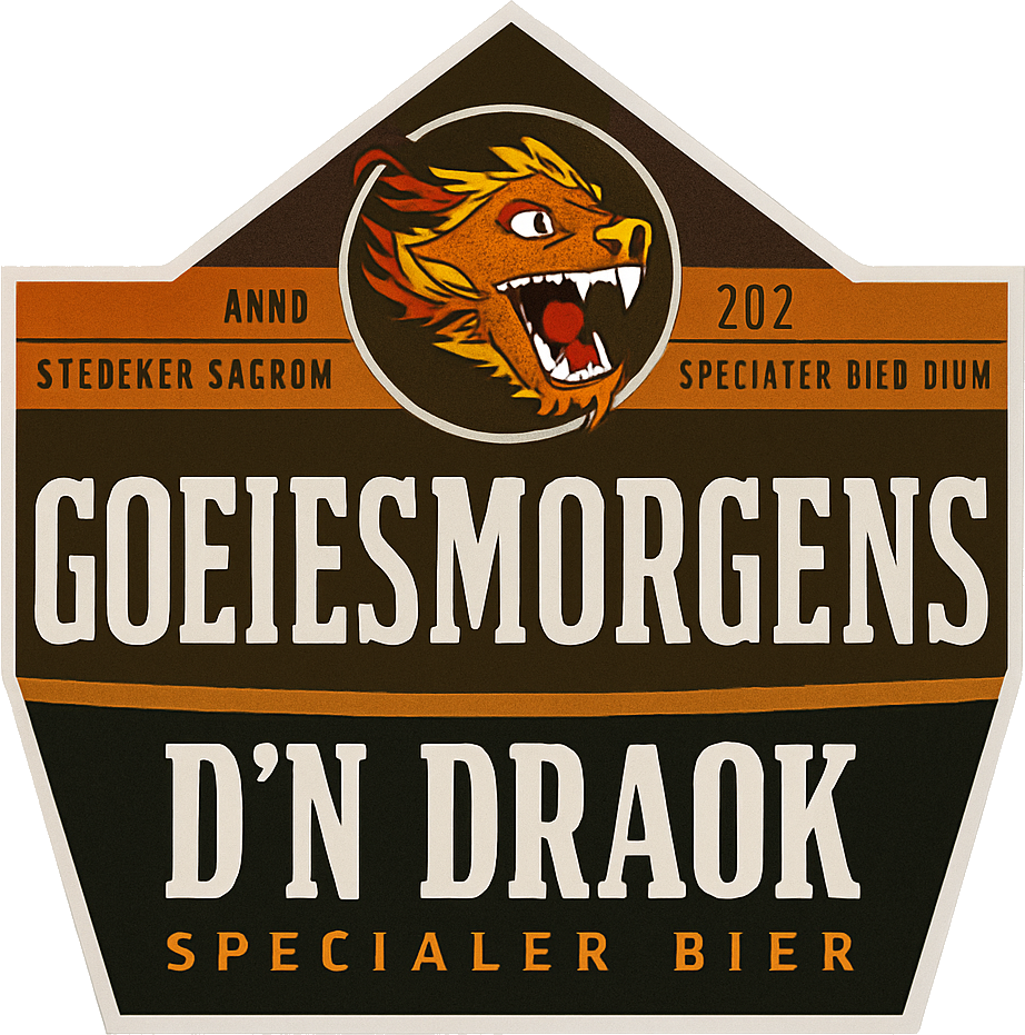 Etiket van D’n Draok Goeiesmorgens