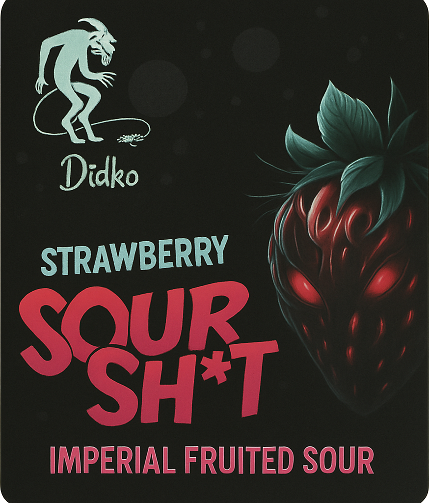 Etiket van Didko Sour Shit Strawberry