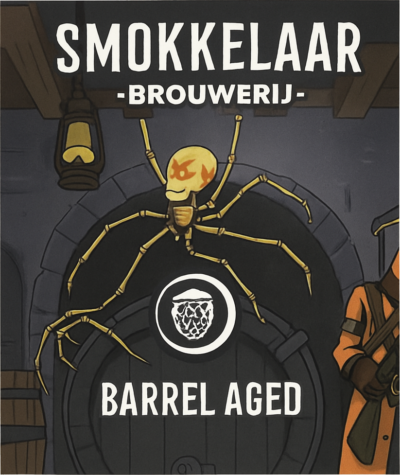 Etiket van Smokkelaar Imperial Stout Barrel Aged Bourbon Maple Syrup