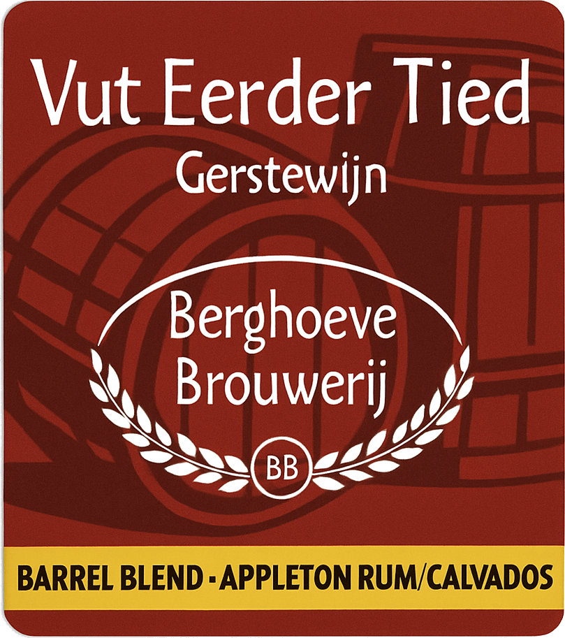 Etiket van Berghoeve Uut Eerder Tied Barrel Blend Appleton Rum / Calvados