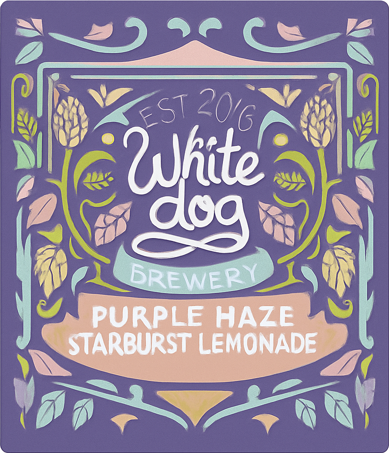 Etiket van White Dog Purple Haze Starburst Lemonade