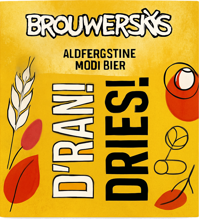 Etiket van Brouwersnös D’ran! Dries!