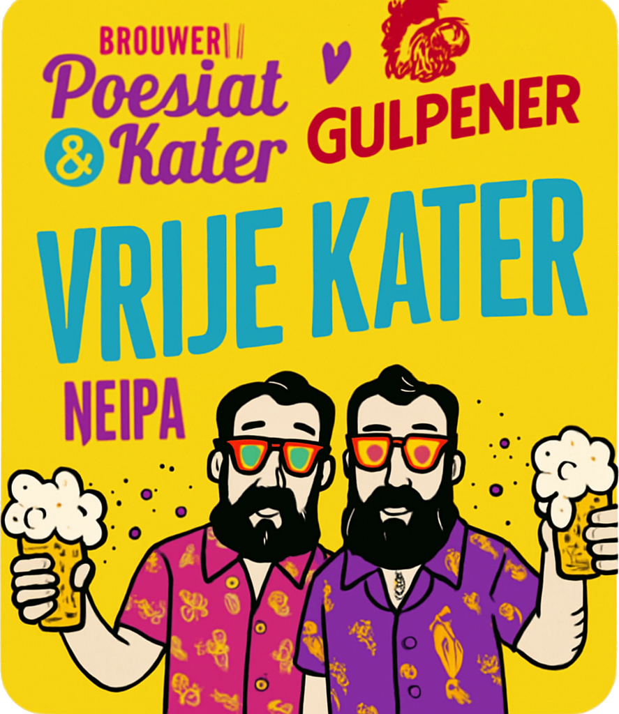 Etiket van Poesiat & Kater x Gulpener Vrije Kater
