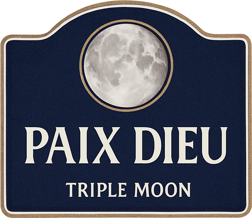 Etiket van Paix Dieu Triple Blue Moon