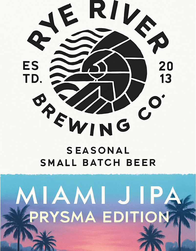 Etiket van Rye River Miami J IPA Prysma Edition
