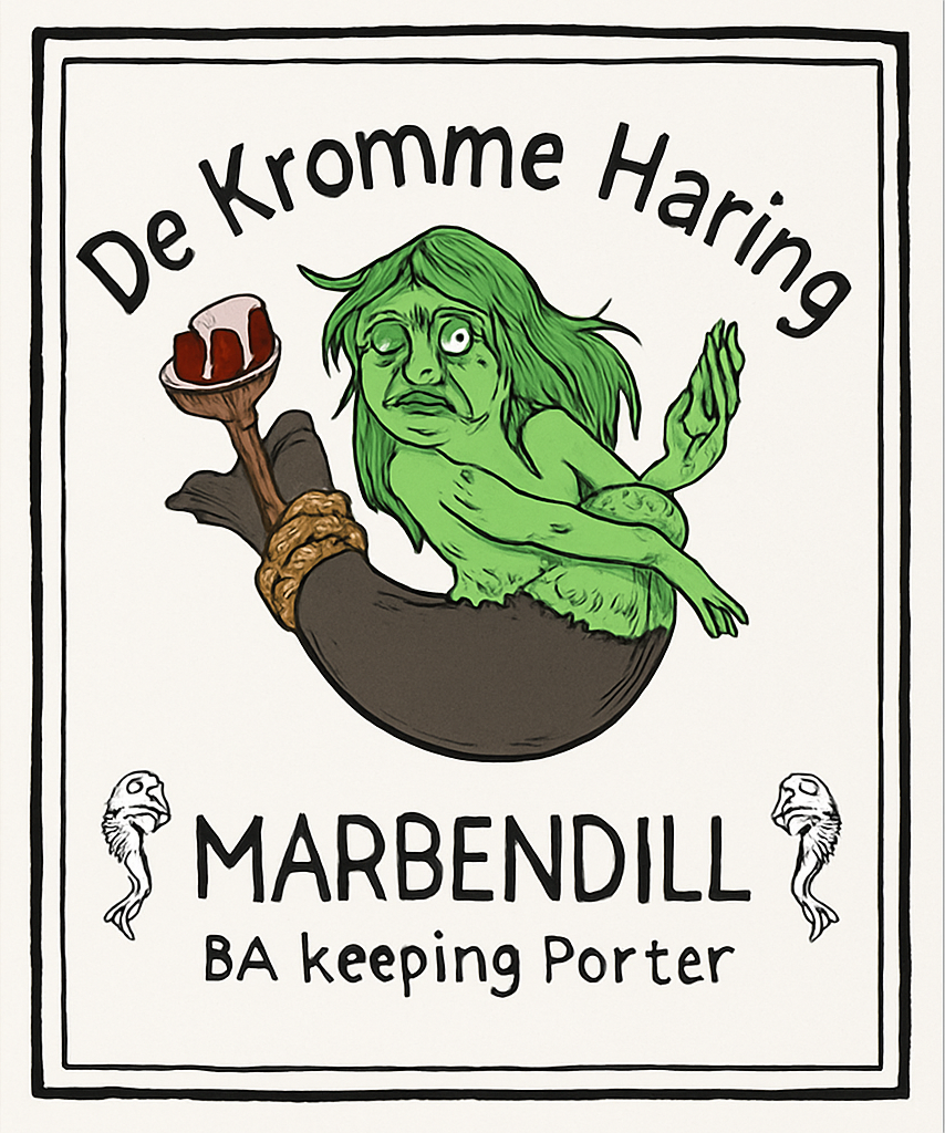 Etiket van De Kromme Haring Marbendill BA Porter