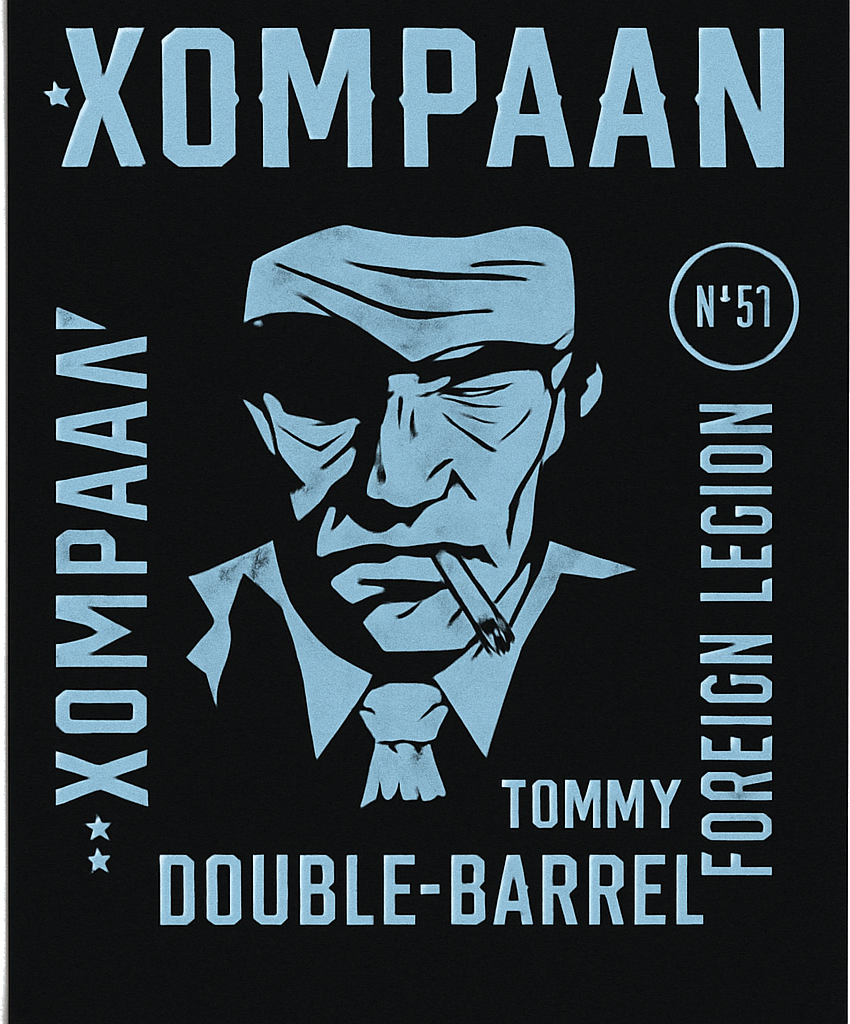 Etiket van Kompaan Tommy Double Barrel