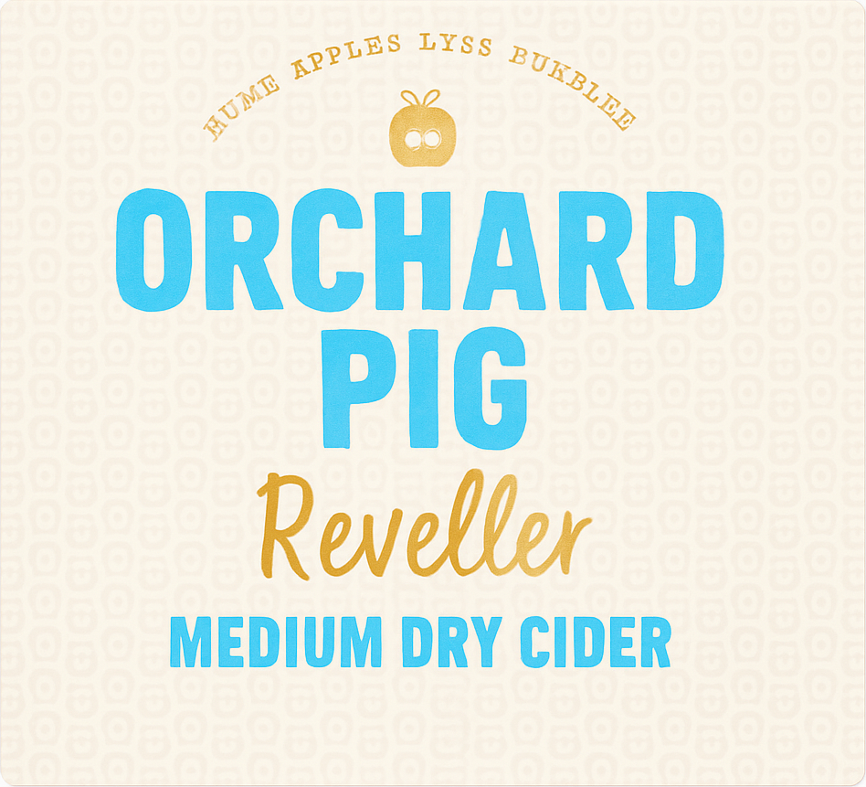 Etiket van Orchard Pig Reveller