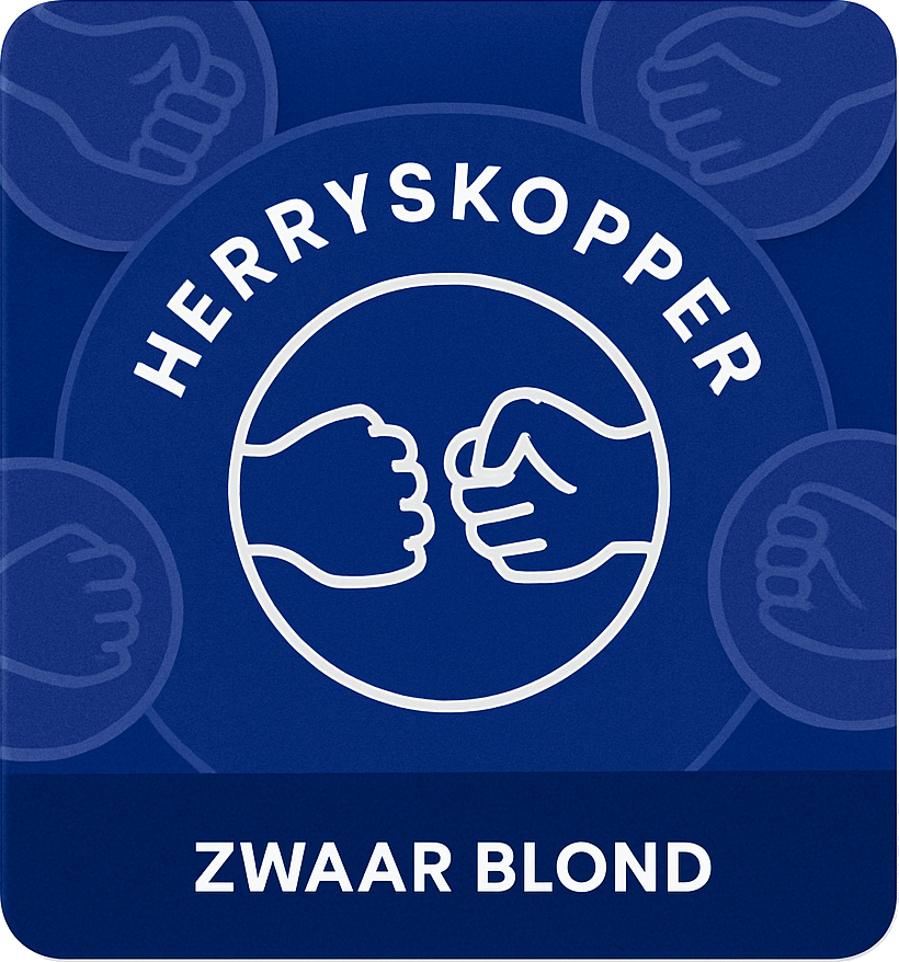 Etiket van Herryskopper Zwaar Blond