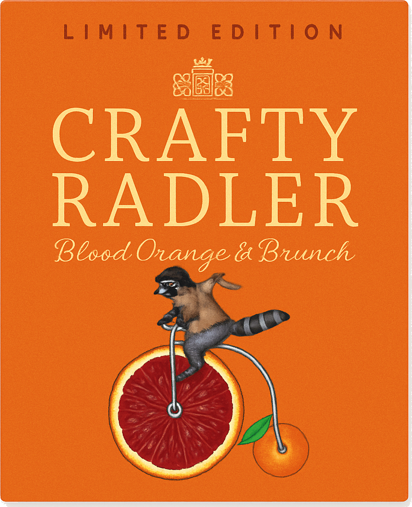 Etiket van Pump House Crafty Radler Blood Orange & Peach