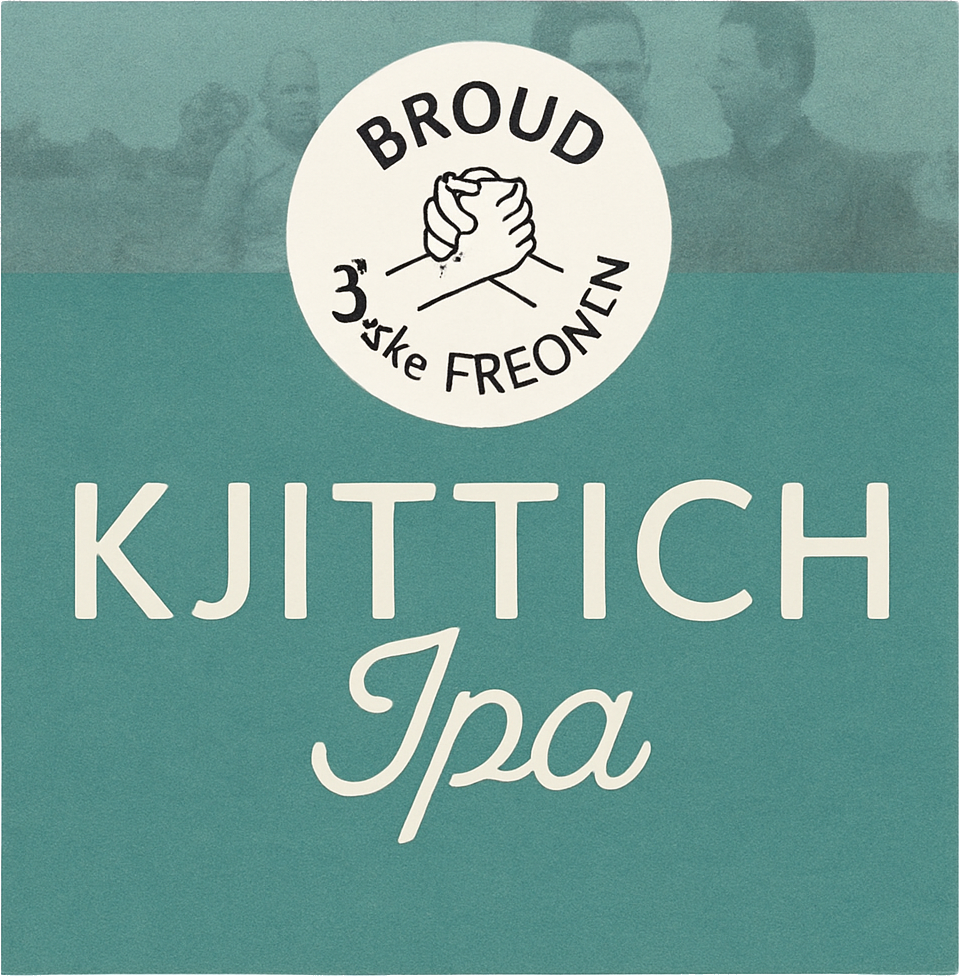 Etiket van Broud troch Freonen Kjittich IPA