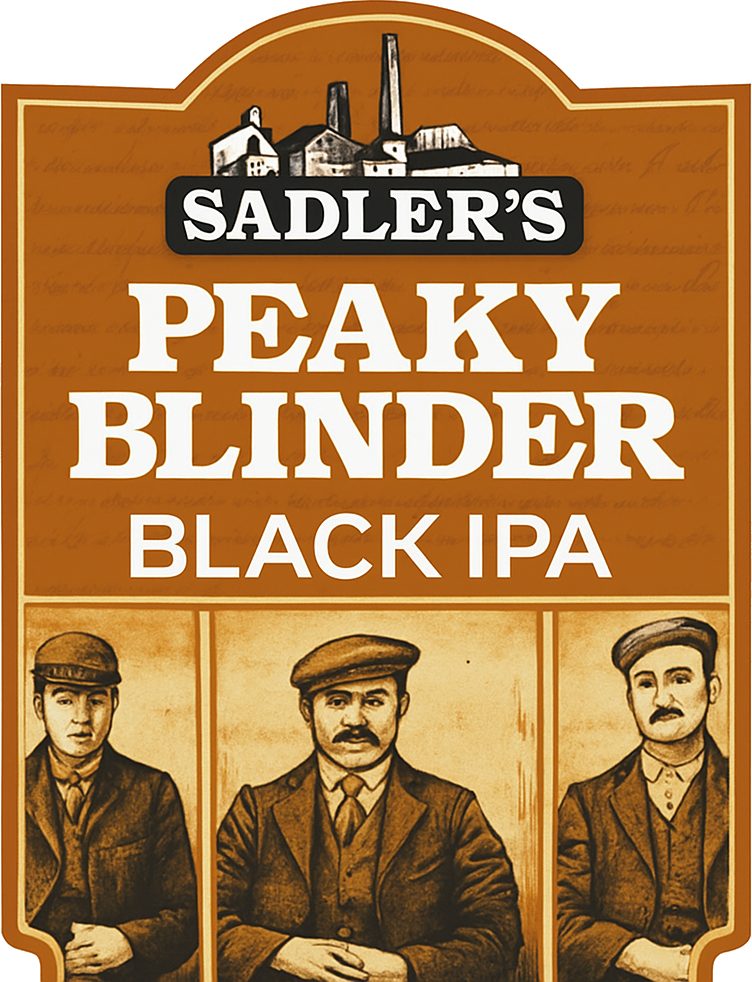 Etiket van Peaky Blinder Black IPA