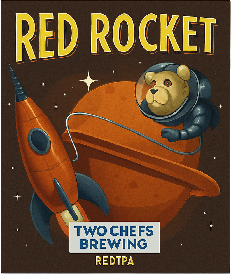Etiket van Two Chefs Brewing Red Rocket