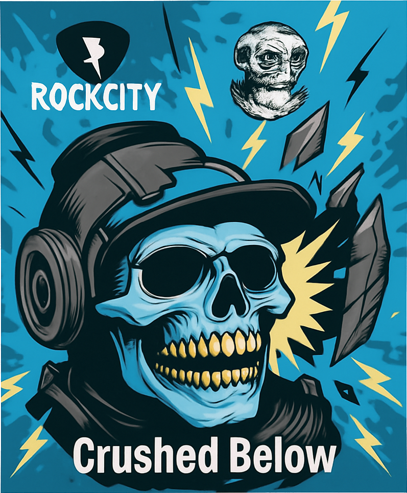 Etiket van Rock City Crushed Below