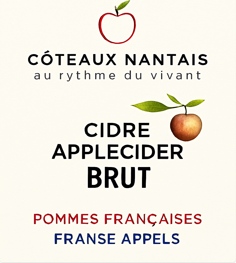 Etiket van Côteaux Nantais Cidre Brut Bio