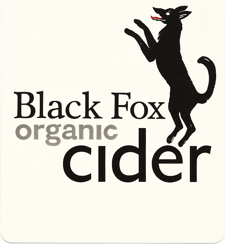 Etiket van Dunkertons Black Fox Organic Cider
