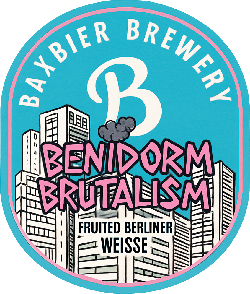 Etiket van Baxbier Benidorm Brutalism
