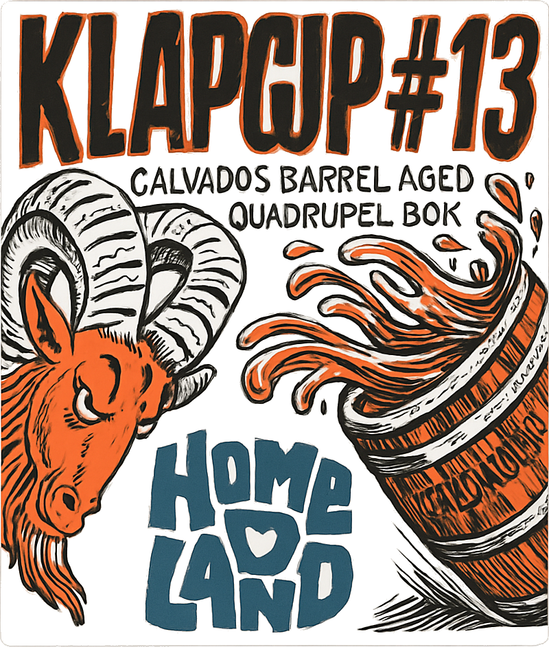 Etiket van Homeland Klapgijp #13 (Calvados BA Quadrupel Bok)