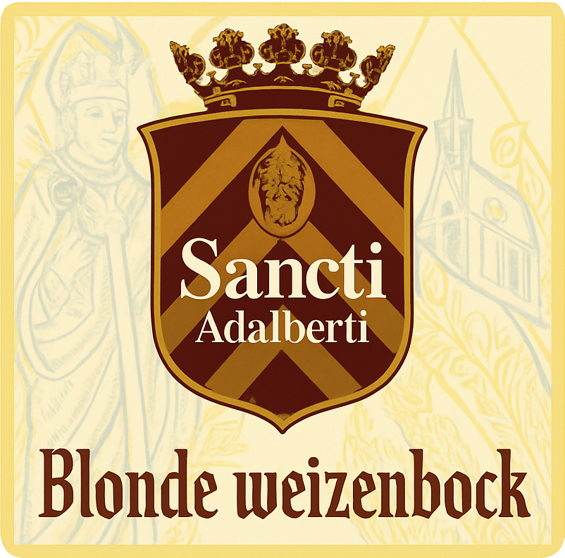 Etiket van Sancti Adalberti Blonde Weizenbock Bio