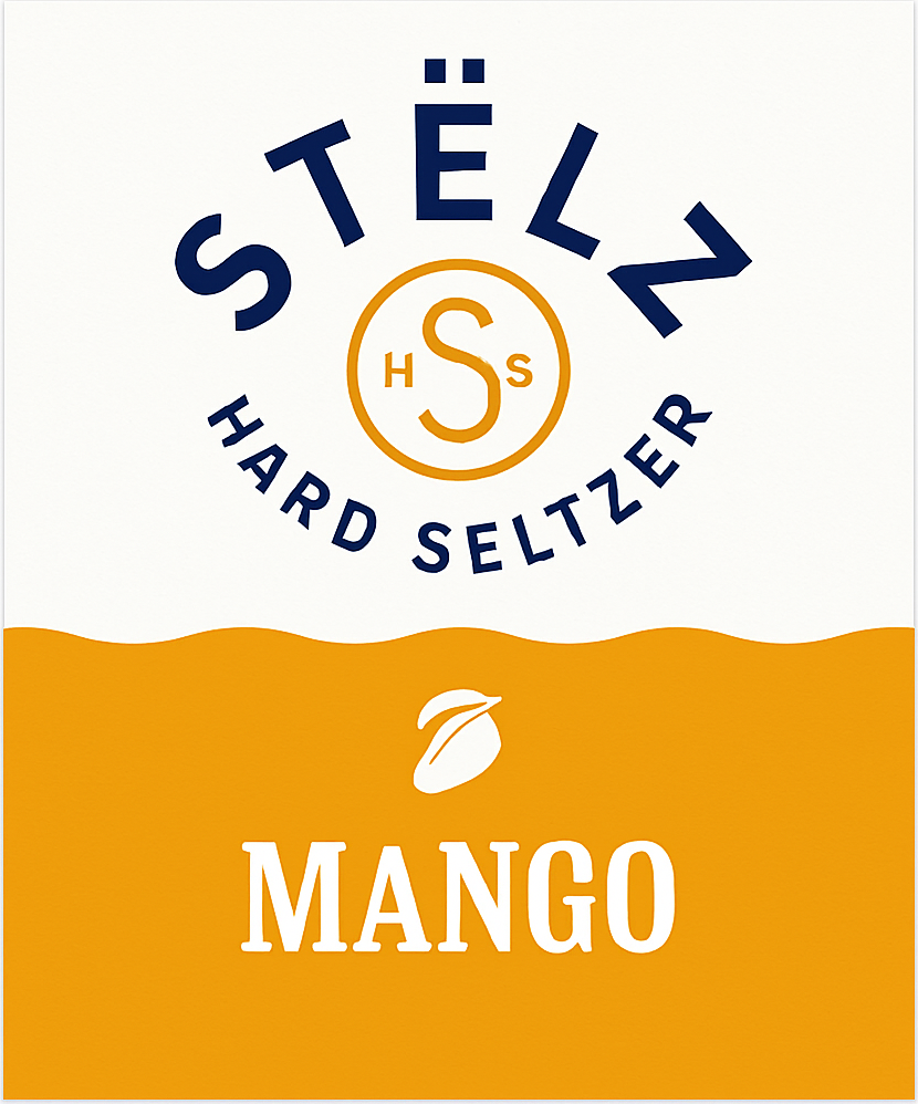 Etiket van Stëlz Hard Seltzer Mango