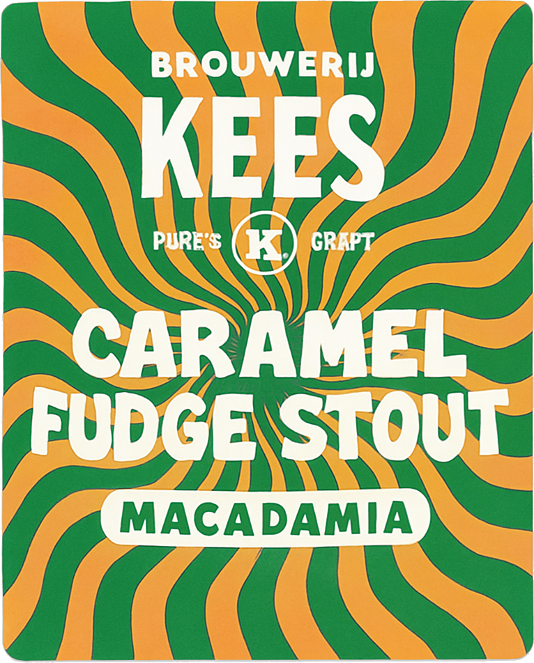 Etiket van Kees Caramel Fudge Stout Macadamia