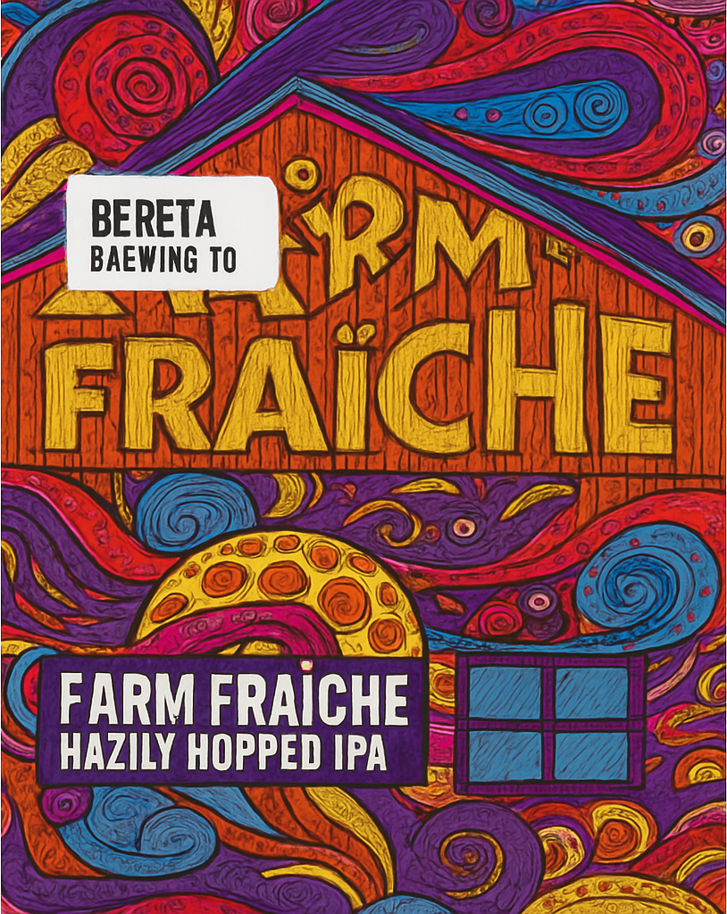 Etiket van Bereta Farm Fraiche