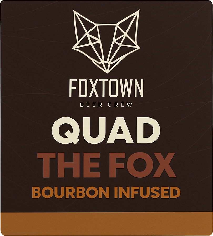 Etiket van Foxtown Quad the Fox Bourbon Infused