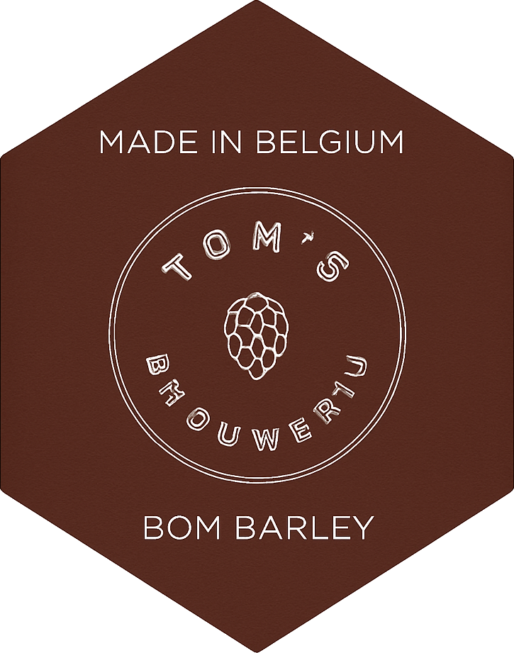 Etiket van Tom's Brouwerij Bom Barley