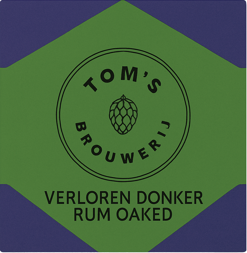 Etiket van Tom's Brouwerij Verloren Donker Rum Oaked