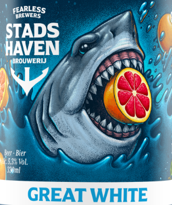 Stadshaven Great White witbier logo Stadshaven Great White witbier logo