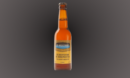 Dochter van de Burgemeester flesje op achtergrond