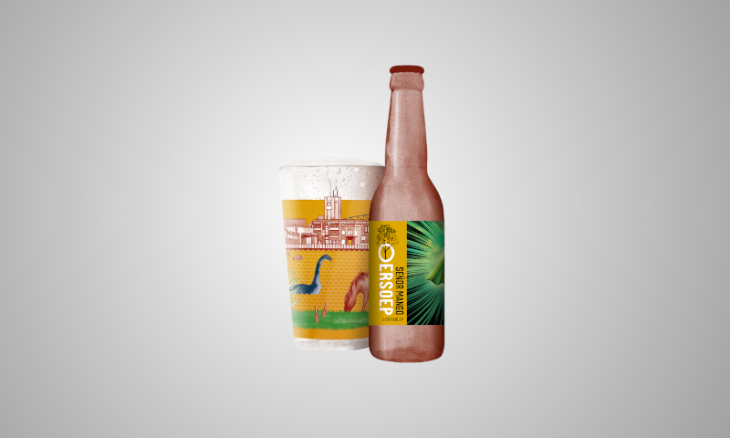 Oersoep senor mango fles en glas