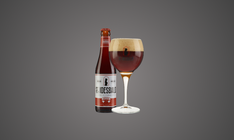 St-Idesbald-Dubbel-fles-en-glas  St-Idesbald-Dubbel-fles-en-glas