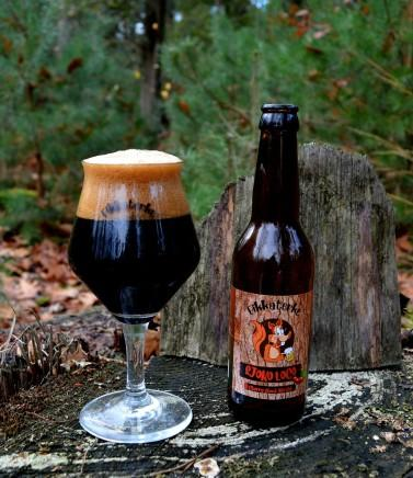 Sjoko Loco van Brouwerie Eikkaterke flesje en glas