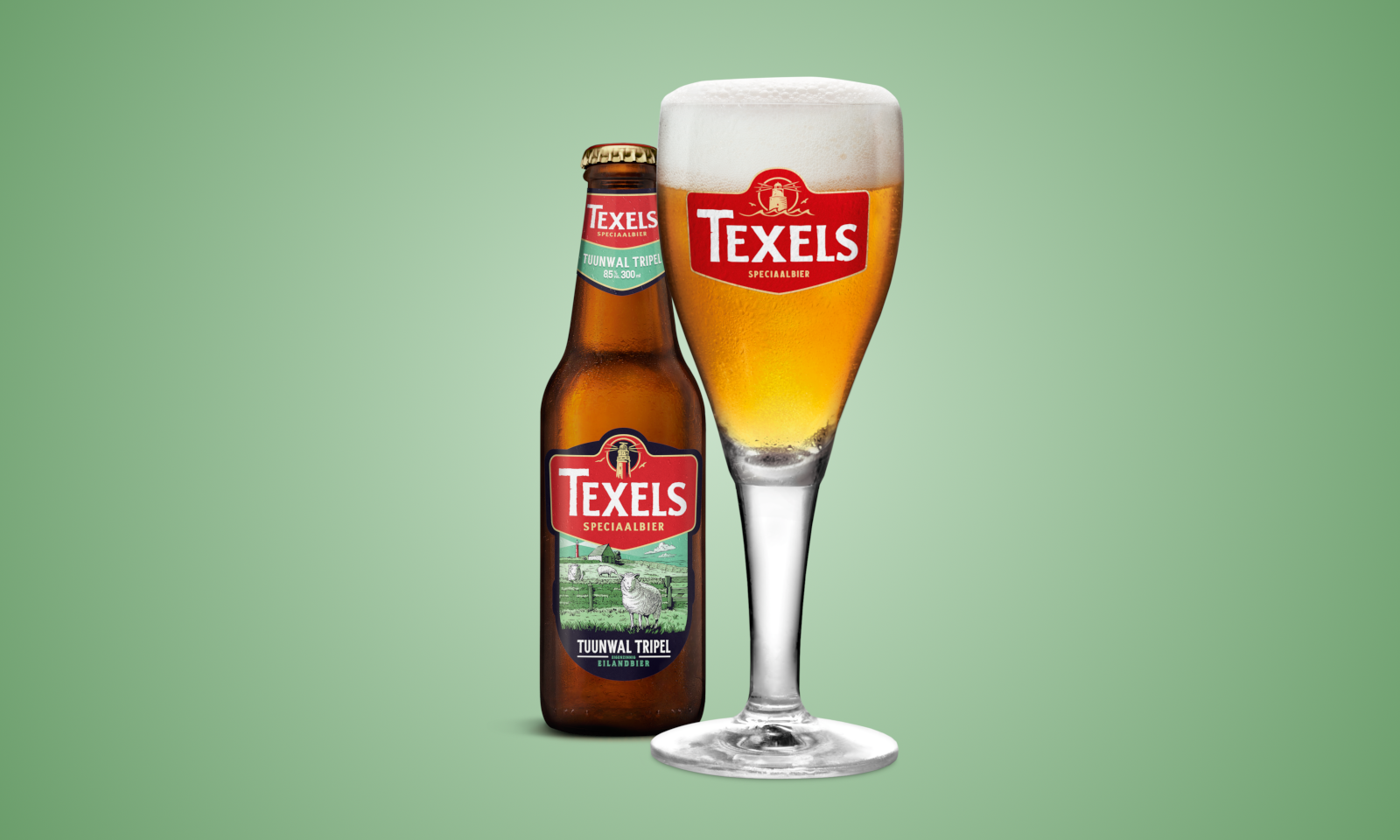 Texels Tuunwal Tripel flesje en glas Texels Tuunwal Tripel flesje en glas