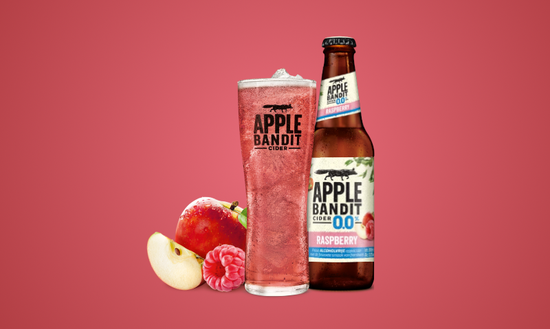 Apple Bandit Raspberry 00 flesje en glas Apple Bandit Raspberry 00 flesje en glas