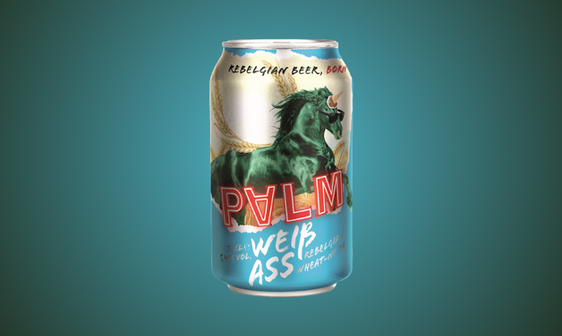 Palm Weiss Ass bier blikje Palm Weiss Ass bier blikje