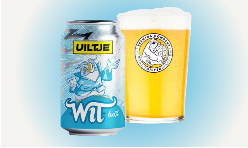 Uiltje wit blik en glas Uiltje wit blik en glas