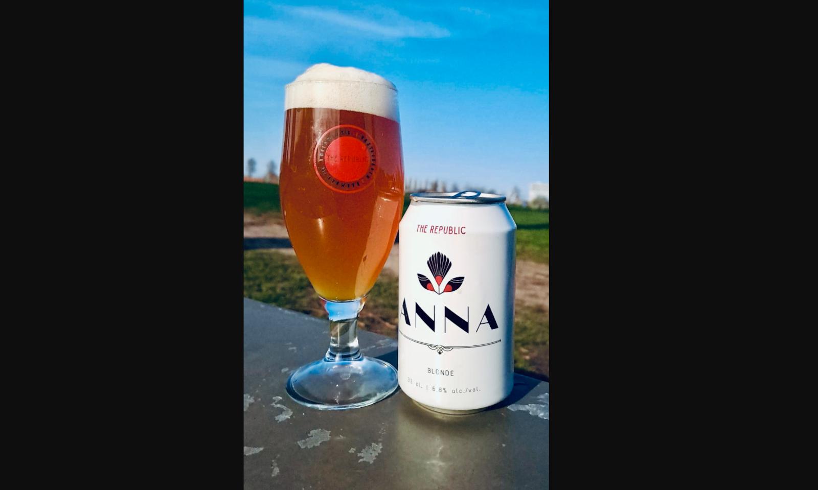 ANNA bier blikje en glas ANNA bier blikje en glas