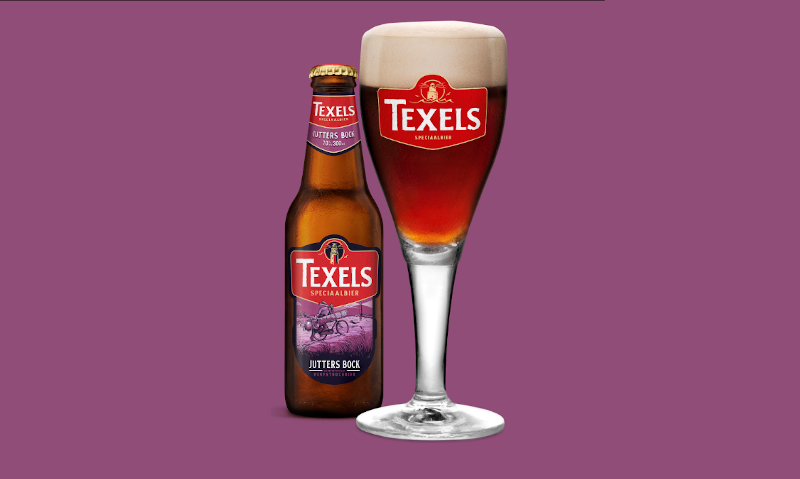 Texels Jutters Bock flesje en glas Texels Jutters Bock flesje en glas