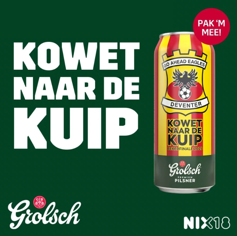 Kowet naar de Kuip bierblik gelanceerd door Grolsch