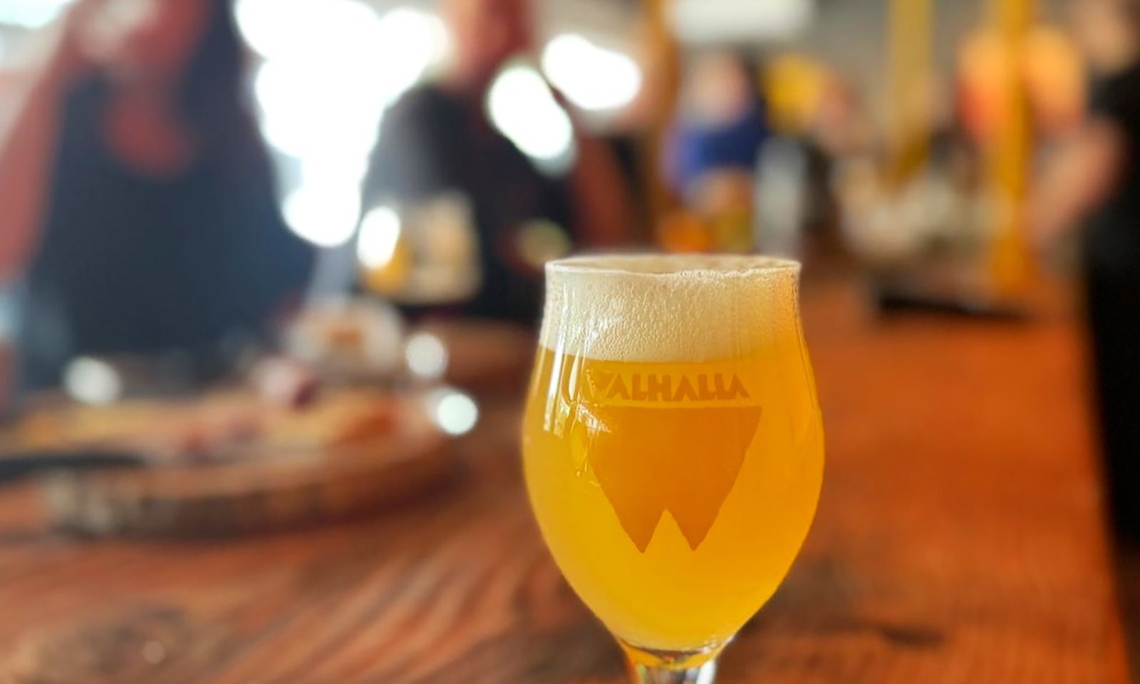Walhalla bierglas in het nieuwe proeflokaal Walhalla bierglas in het nieuwe proeflokaal