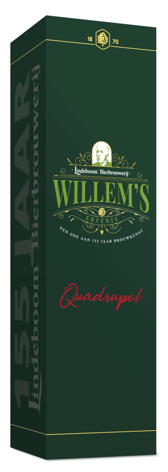 Cadeauverpakking van het jubileumbier van Lindeboom (75cl)