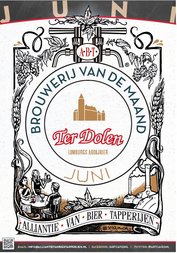 Illustratie van Ter Dolen Limburgs abdijbier als brouwerij van de maand juni.