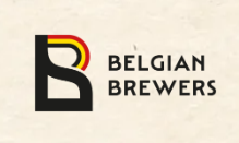 Logo van Belgian Brewers met initialen in wit en zwart en Belgische vlag kleuren.