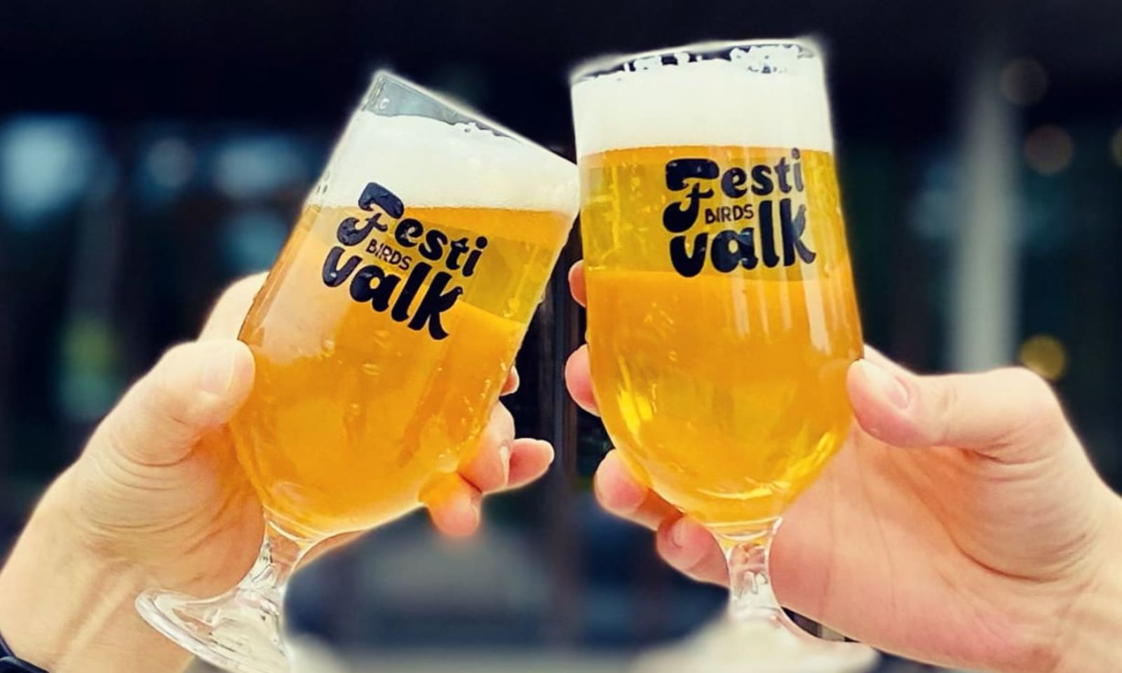 Festivalk bierglazen proosten