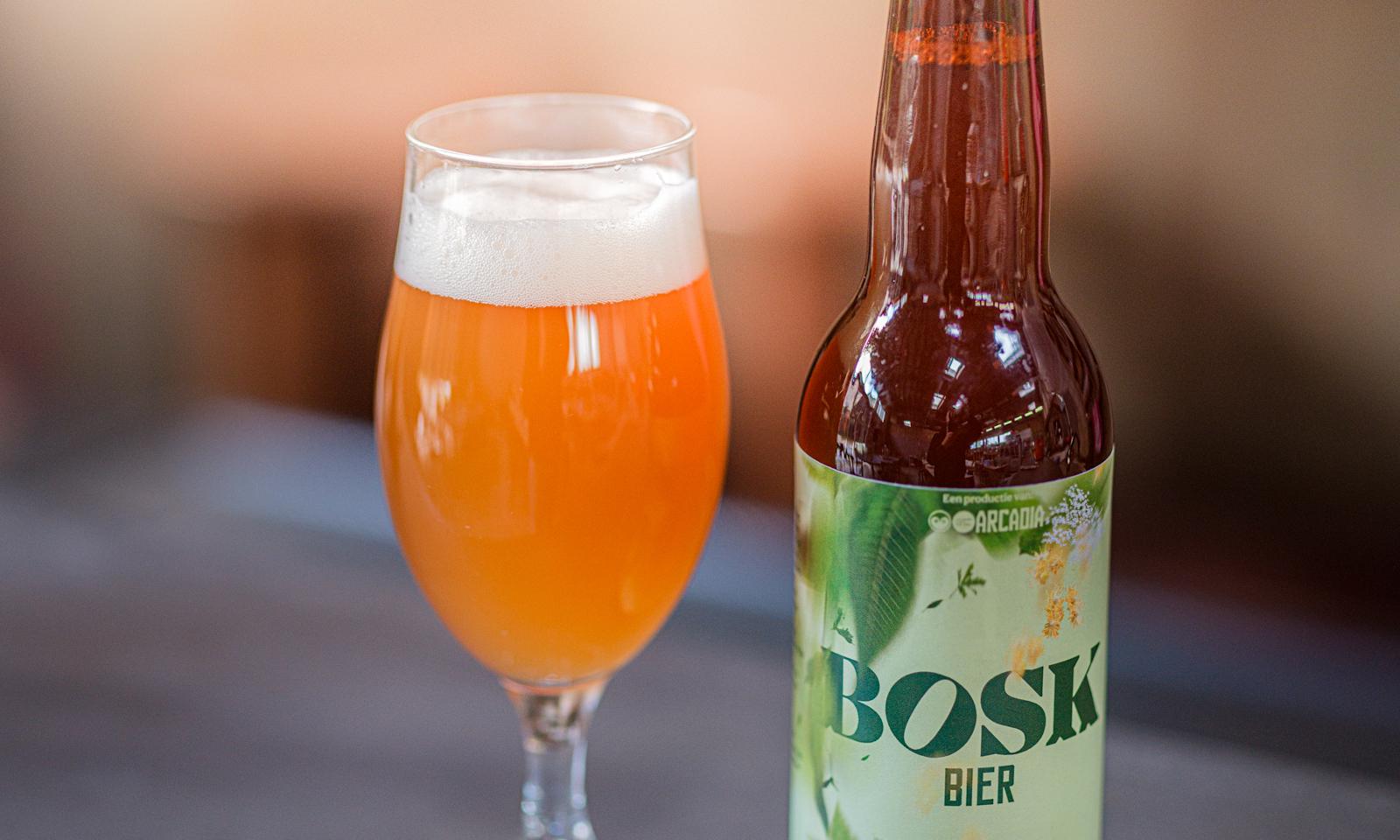 Boskbier flesje en glas